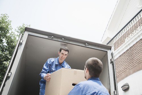Packed boxes and bins for student storage in Burroughs